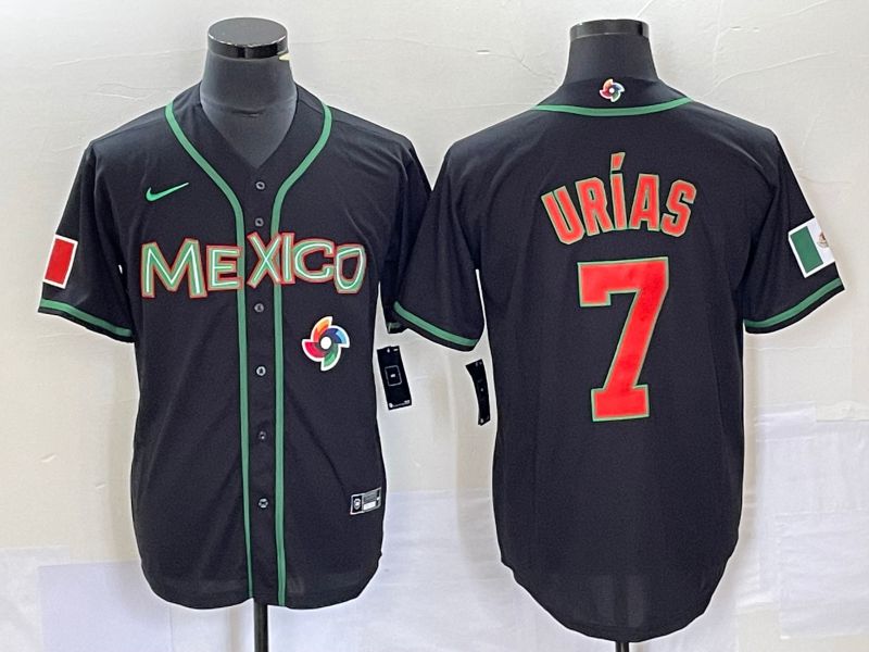 Men 2023 World Cub Mexico #7 Urias Black red Nike MLB Jersey13->more jerseys->MLB Jersey